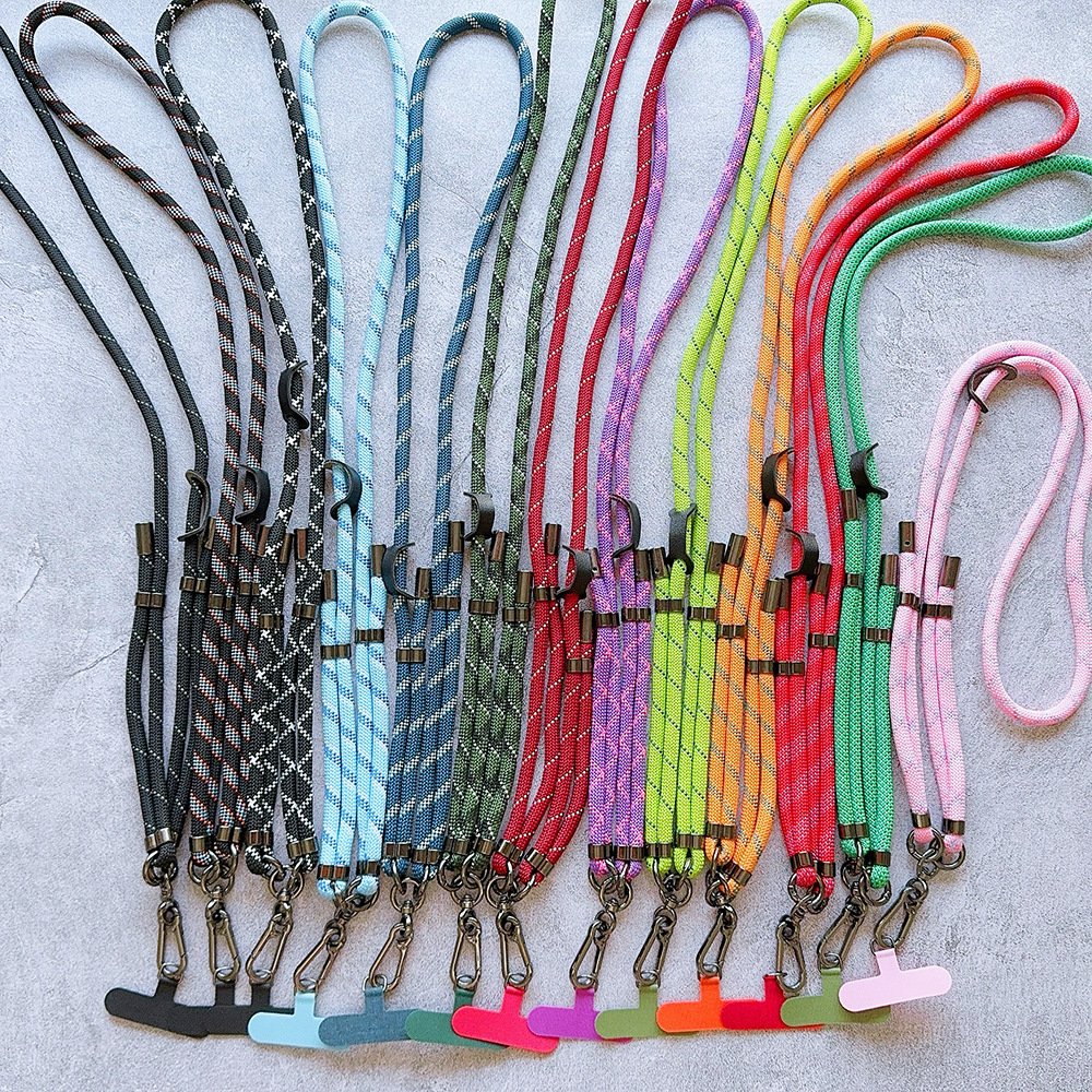 Factory Wholesale Adjustable 8mm Polyester Lanyard with Patch,Universal Anti-Lost Neck Strap, Crossbody Cord, Phone Lanyard