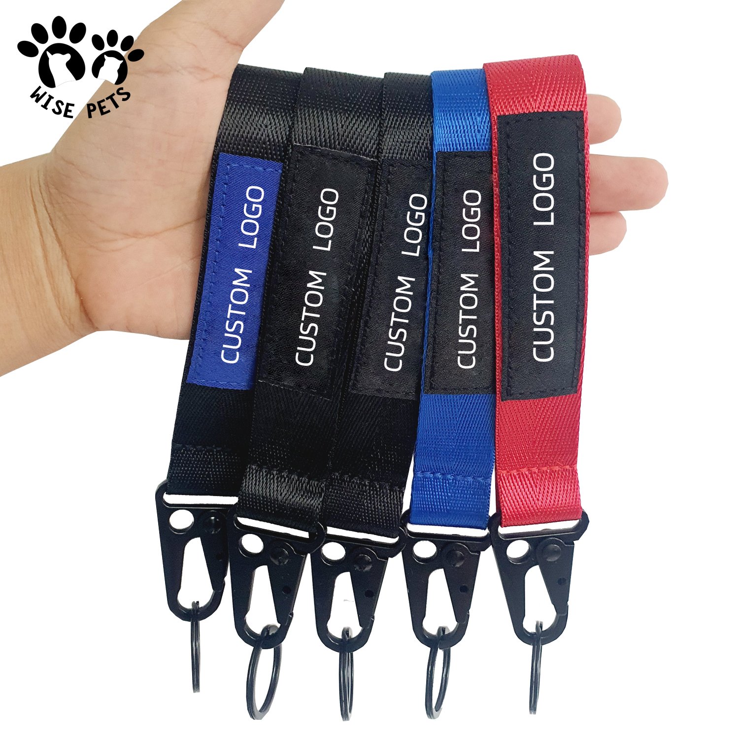 Short mobile phone strap colorful blank fabric wrist lanyard key chain with olecranon hook custom printing logo lanyard keychain