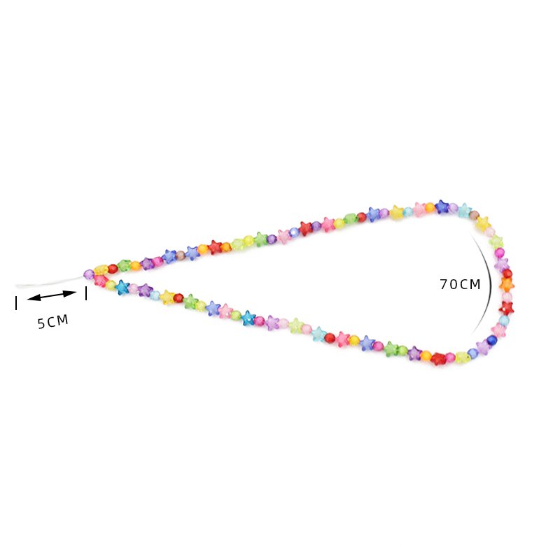 Handmade Rainbow Color Beaded Phone Lanyard Acrylic Wrist Strap beads Chain Anti Lost Mobile Phone Chain