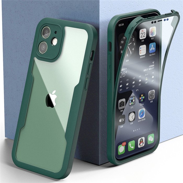 Luxury 360 Full Cover Body Front Back Clear Case For iPhone 13 14 11 12 Pro Max X XR 7 8 Plus Silicone Bumper Shockproof Cover