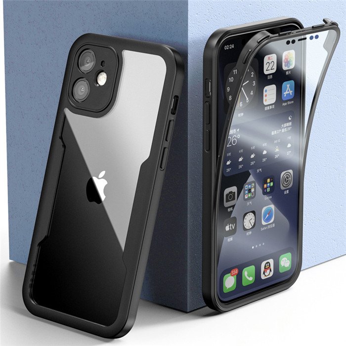 Luxury 360 Full Cover Body Front Back Clear Case For iPhone 13 14 11 12 Pro Max X XR 7 8 Plus Silicone Bumper Shockproof Cover
