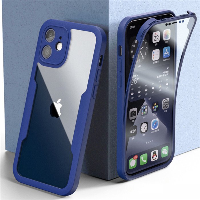 Luxury 360 Full Cover Body Front Back Clear Case For iPhone 13 14 11 12 Pro Max X XR 7 8 Plus Silicone Bumper Shockproof Cover