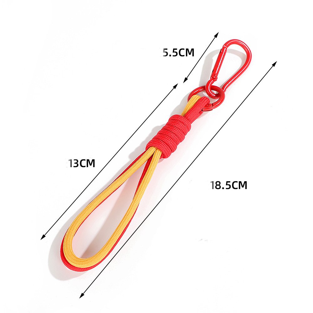 New Color Clashing Cell Phone Lanyard Short Braided Double Rope Hand Carry Anti-Lost Wrist Lanyard Bag Key Decoration Strap
