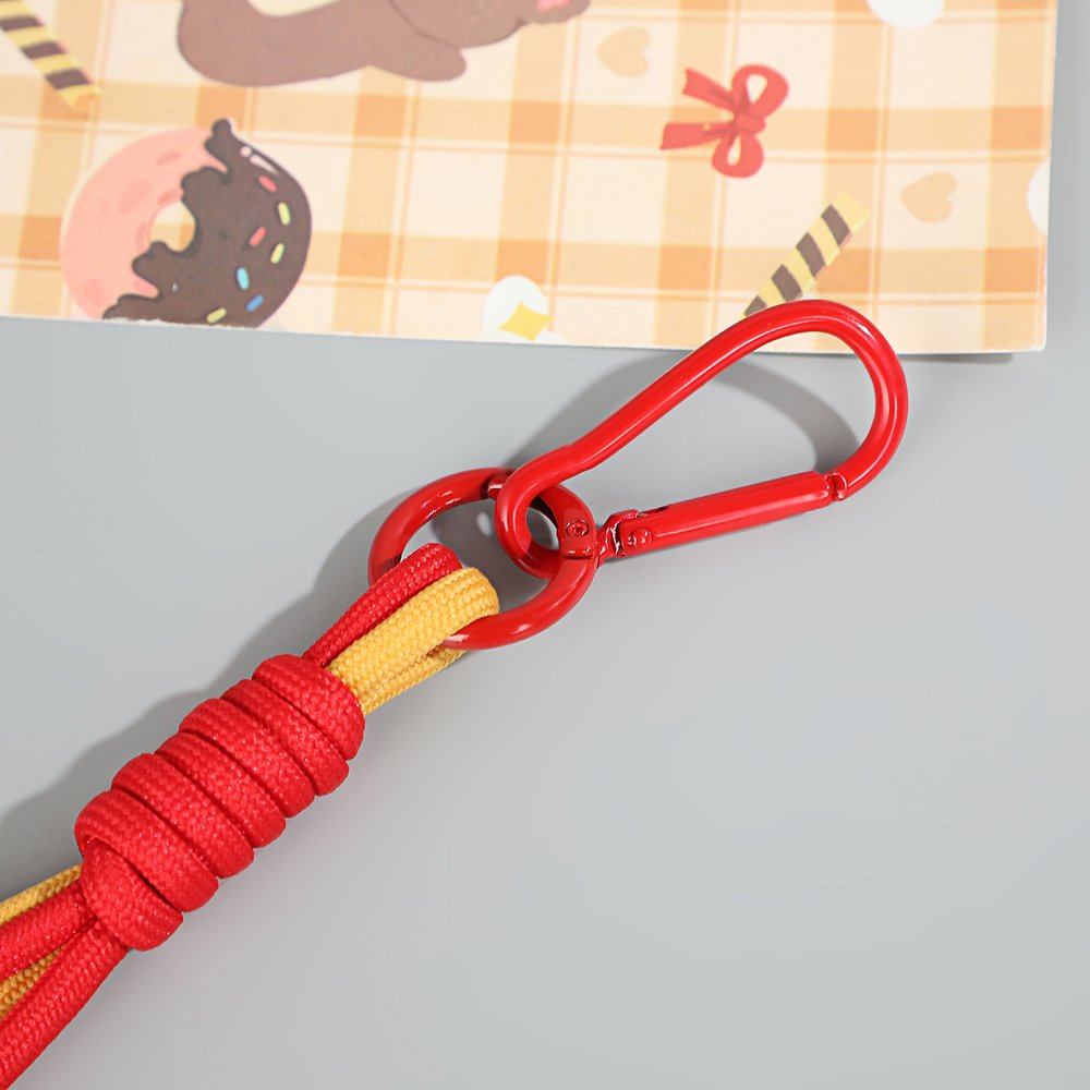 New Color Clashing Cell Phone Lanyard Short Braided Double Rope Hand Carry Anti-Lost Wrist Lanyard Bag Key Decoration Strap
