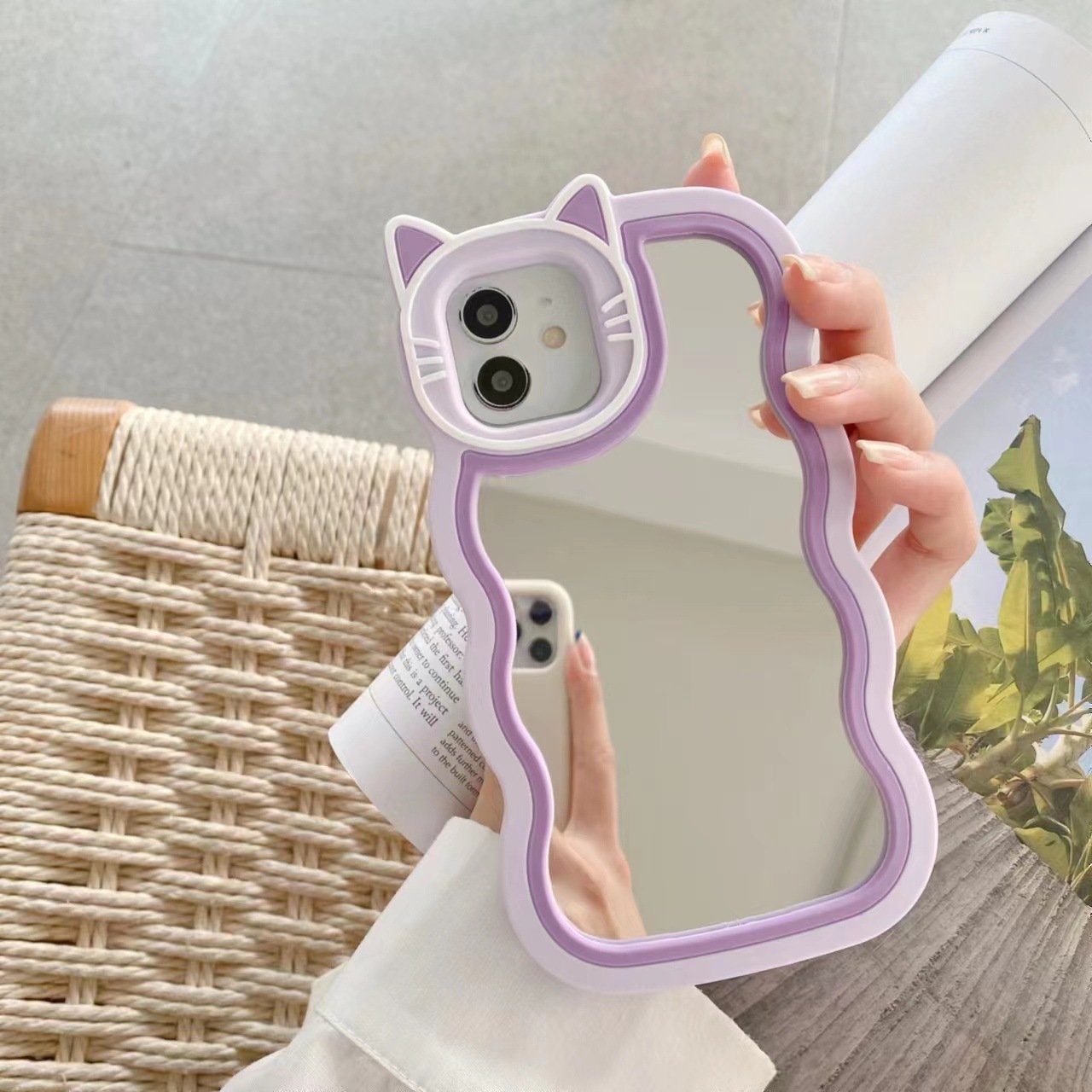Street Fashion Brand Custom Shockproof Glass Mirror Make Up Girls Phone Cover Case For Iphone 14 13 11 12