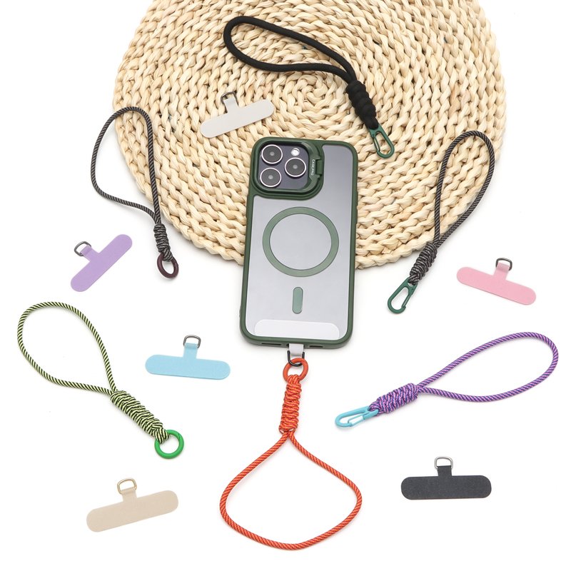 Anti Lost Universal Short Wrist Rope With Patch Tab Colorful Wrist Hand Strap Rope Phone Case Lanyard
