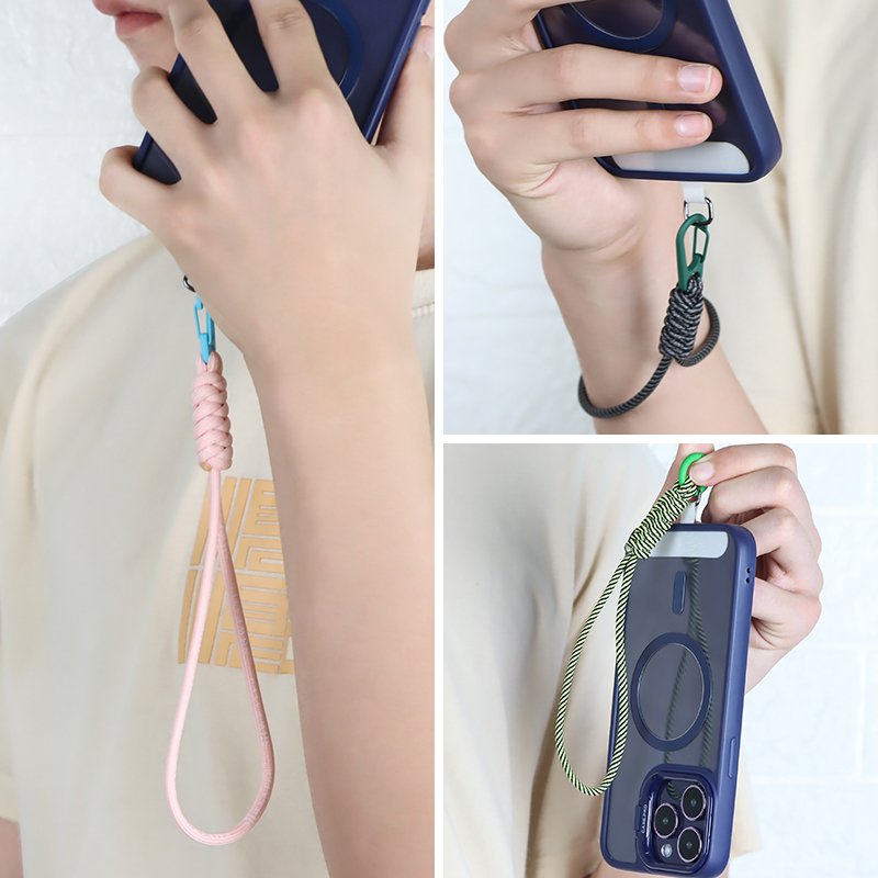 Anti Lost Universal Short Wrist Rope With Patch Tab Colorful Wrist Hand Strap Rope Phone Case Lanyard