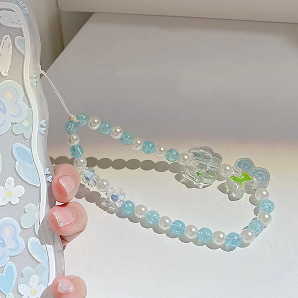 Silicone Mobile Phone Beaded sling cell phone accessories fashion cover bracelet wristlet for iphone 14 pro max