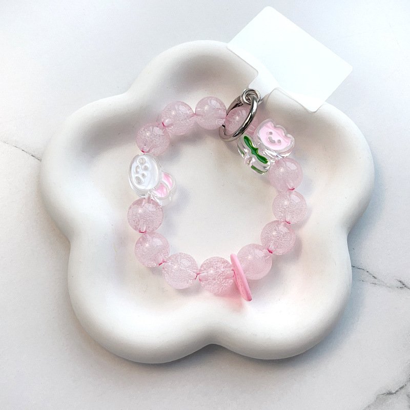 Cartoon rabbit pendant DIY mobile phone case chain handmade beaded hot cute mobile phone chain pendant decoration