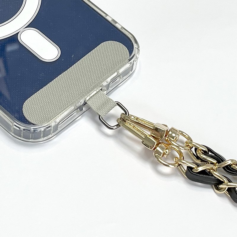 Universal Removable Lanyard with Spacer Clip Tether Mobile Phone Holder Crossbody Metal and Leather Phone Chain Strap with Card