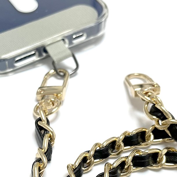 Universal Removable Lanyard with Spacer Clip Tether Mobile Phone Holder Crossbody Metal and Leather Phone Chain Strap with Card
