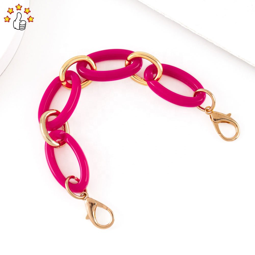 New Style Acrylic Phone Chain Colorful Bag Accessories Mobile Phone Charm Anti-loss For Women Girl's