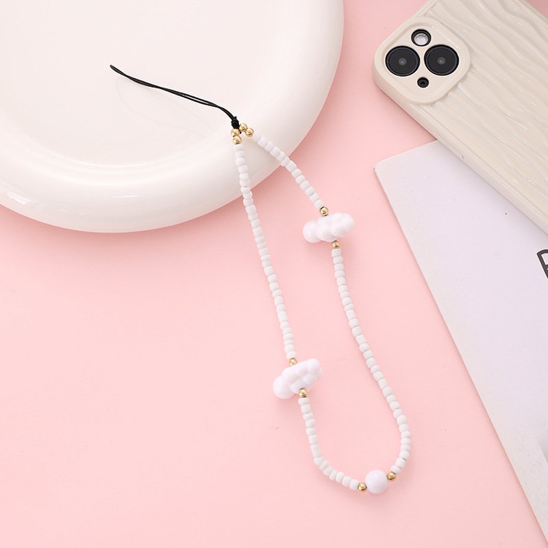 Cloud Beaded Short Phone Hanging Strap Colorful Mobile Phone Straps