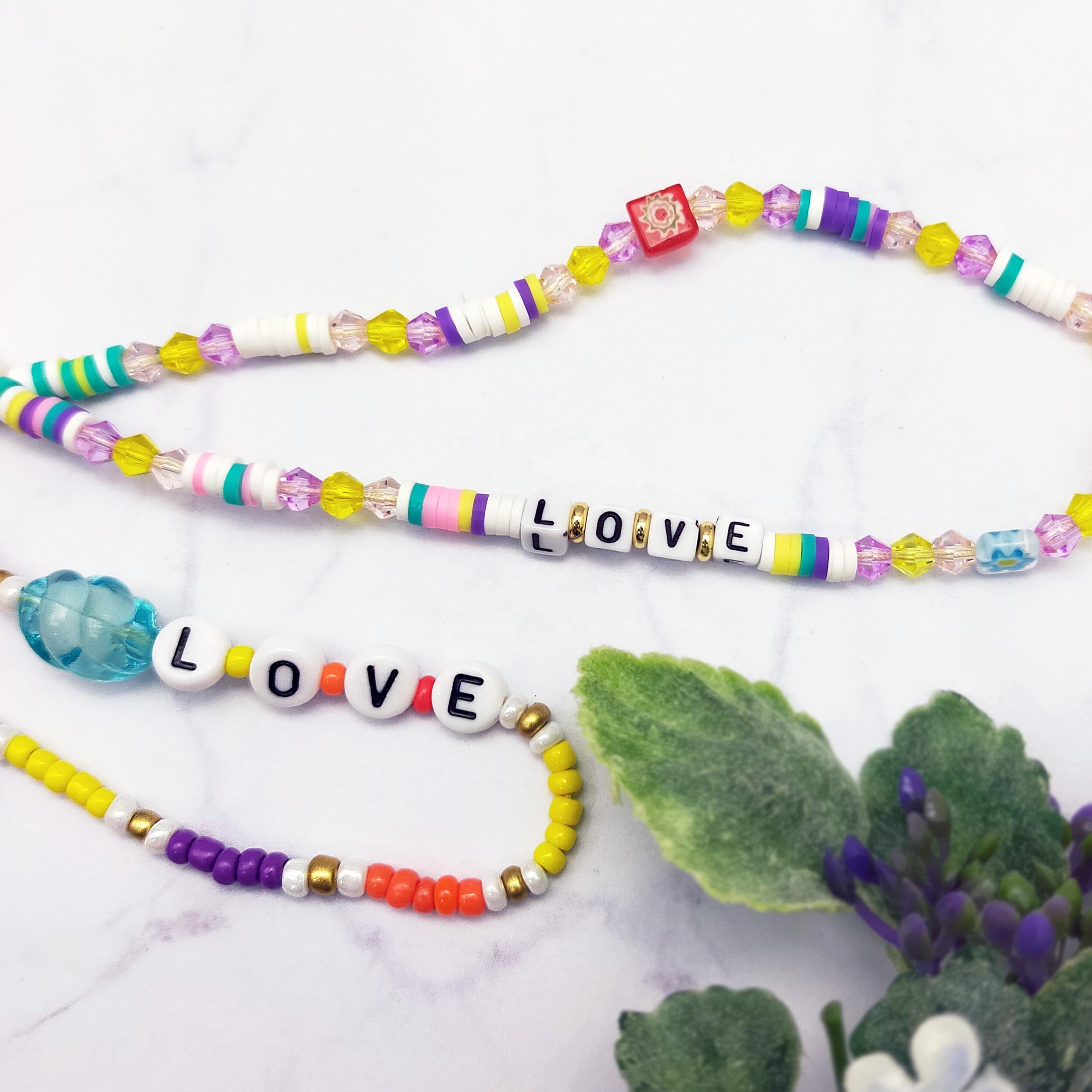 Fashion Jewelry glass seed beads with alphabet beads mobile phone chains girls phone strap phone charms