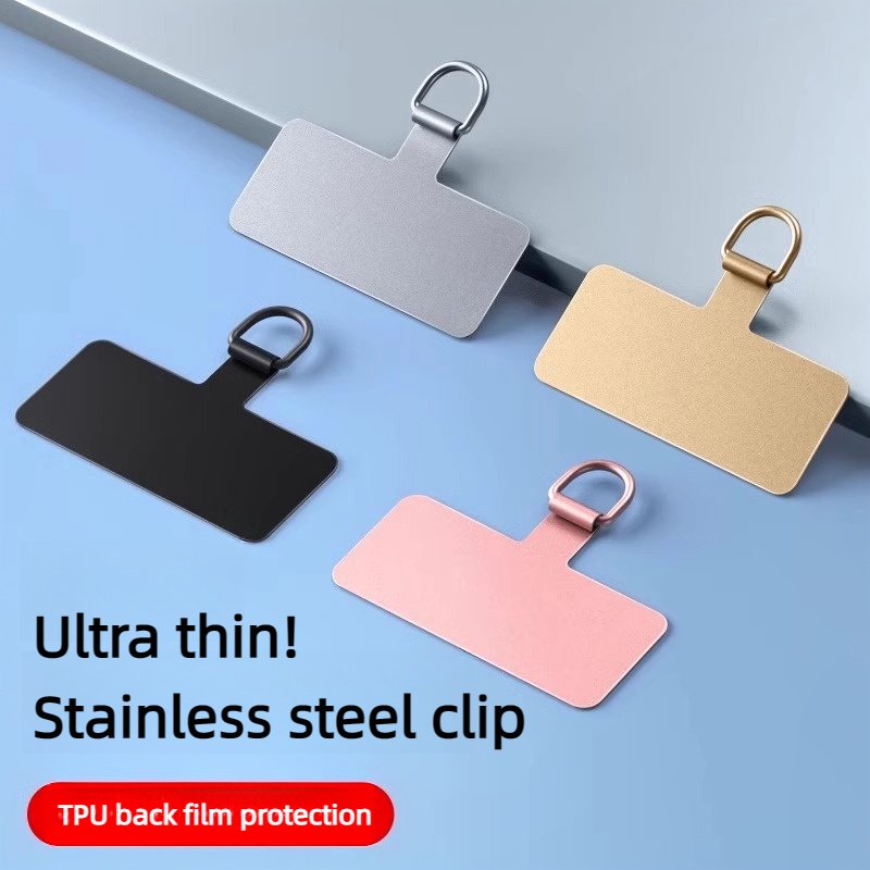 2024 Cheap Universal Phone Lanyard Patch Metal With Stainless Steel Slip Mobile Phone Tether Tab For Rope Shape Phone straps