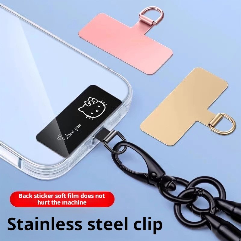 2024 Cheap Universal Phone Lanyard Patch Metal With Stainless Steel Slip Mobile Phone Tether Tab For Rope Shape Phone straps