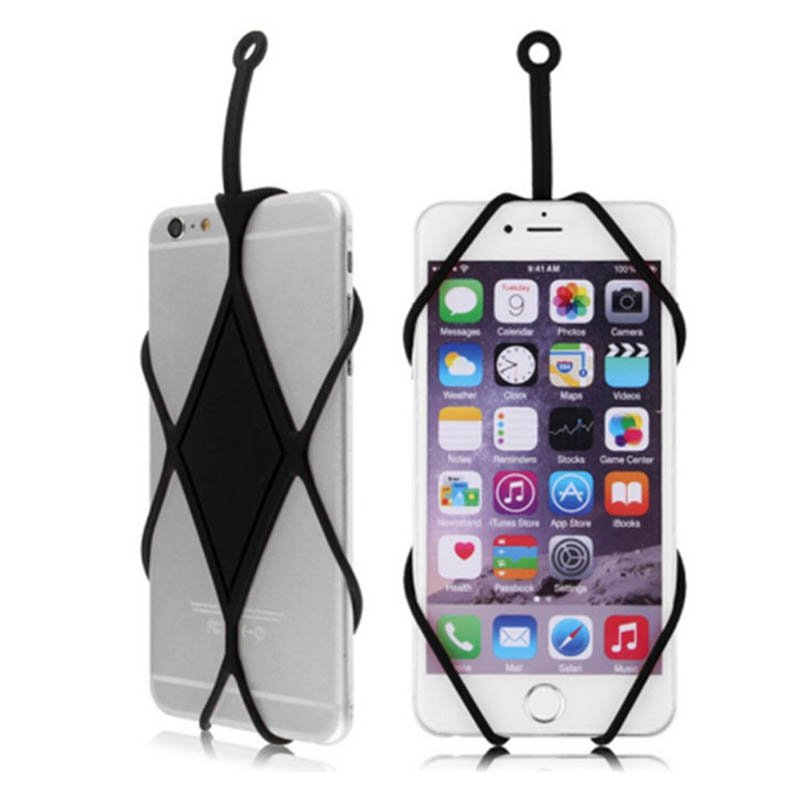 Hot Sale Awesome Elastic Silicone Lanyard Cell Phone Case Cover Holder Wrist Strap With ID Card Silicone Neck Strap Lanyards