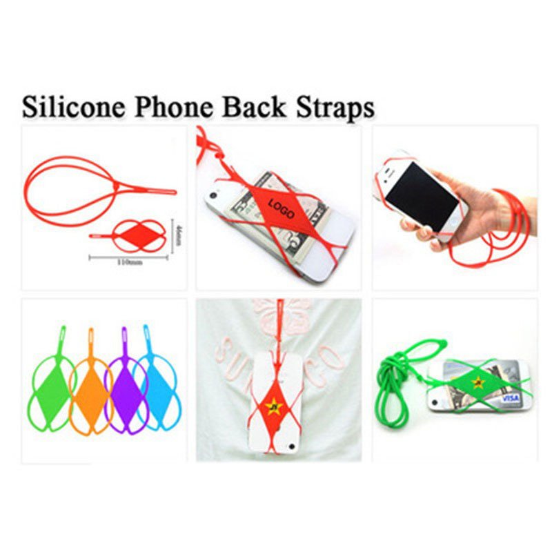 Hot Sale Awesome Elastic Silicone Lanyard Cell Phone Case Cover Holder Wrist Strap With ID Card Silicone Neck Strap Lanyards
