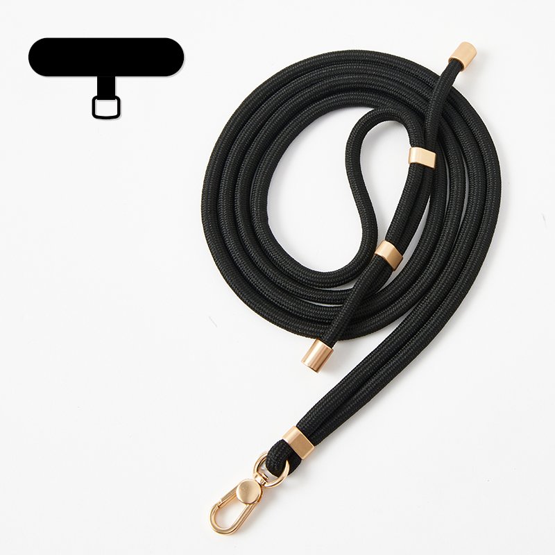 Adjustable 160cm Length Outdoor Universal Black Phone Lanyard Crossbody Mobile Phone Straps