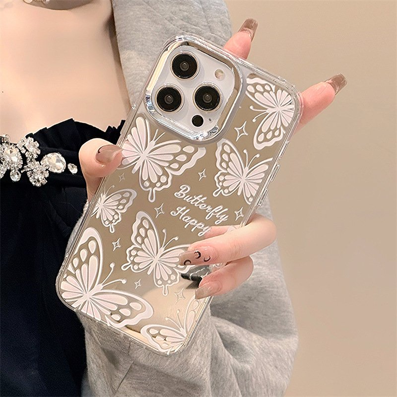 China plant no minimum butterfly love glossy mobile phone case with chain