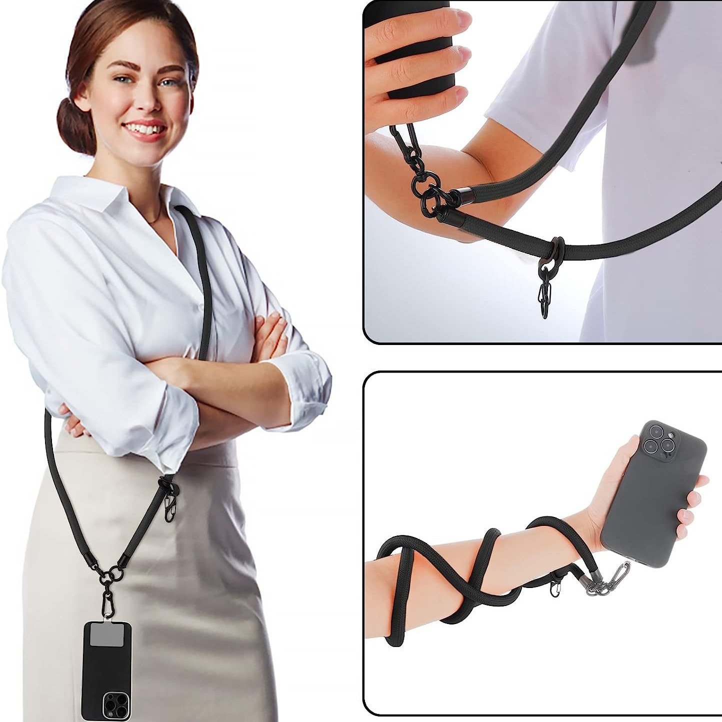 Universal Crossbody Hanging Shoulder Strap Adjustable Neck Strap With Phone Patch Crossbody Phone Holder Universal Cord Lanyard