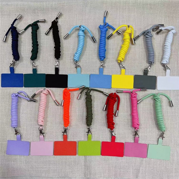 Cute Polyester Phone Case Chain Charm Teacher Lanyard Badge String Mobile Straps to Prevent Loss with Key Ropes Usage