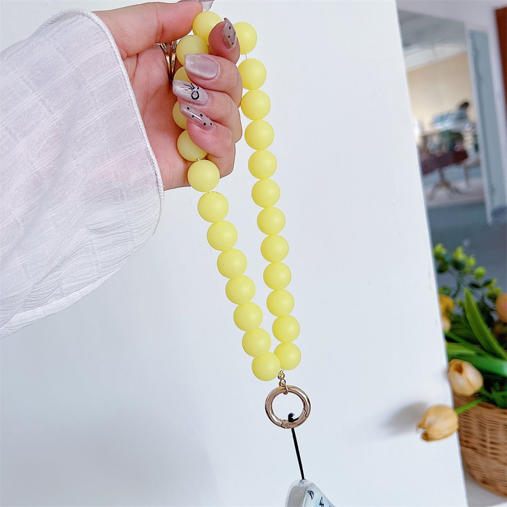 New solid color cute girl glow-in-the-dark phone strap chain silicone soft beaded phone lanyard wrist strap hanging ornaments