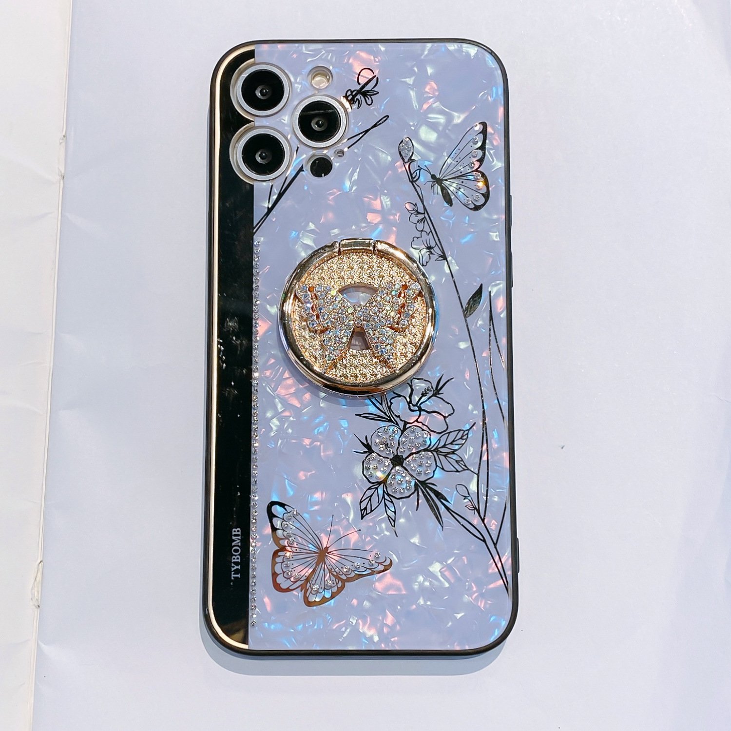 High Quality Suppliers Girls Diamond PC Hard Accessories Mobile Phone Case For Iphone 15 14 pro 13 12 11 Handle Butterfly Holder