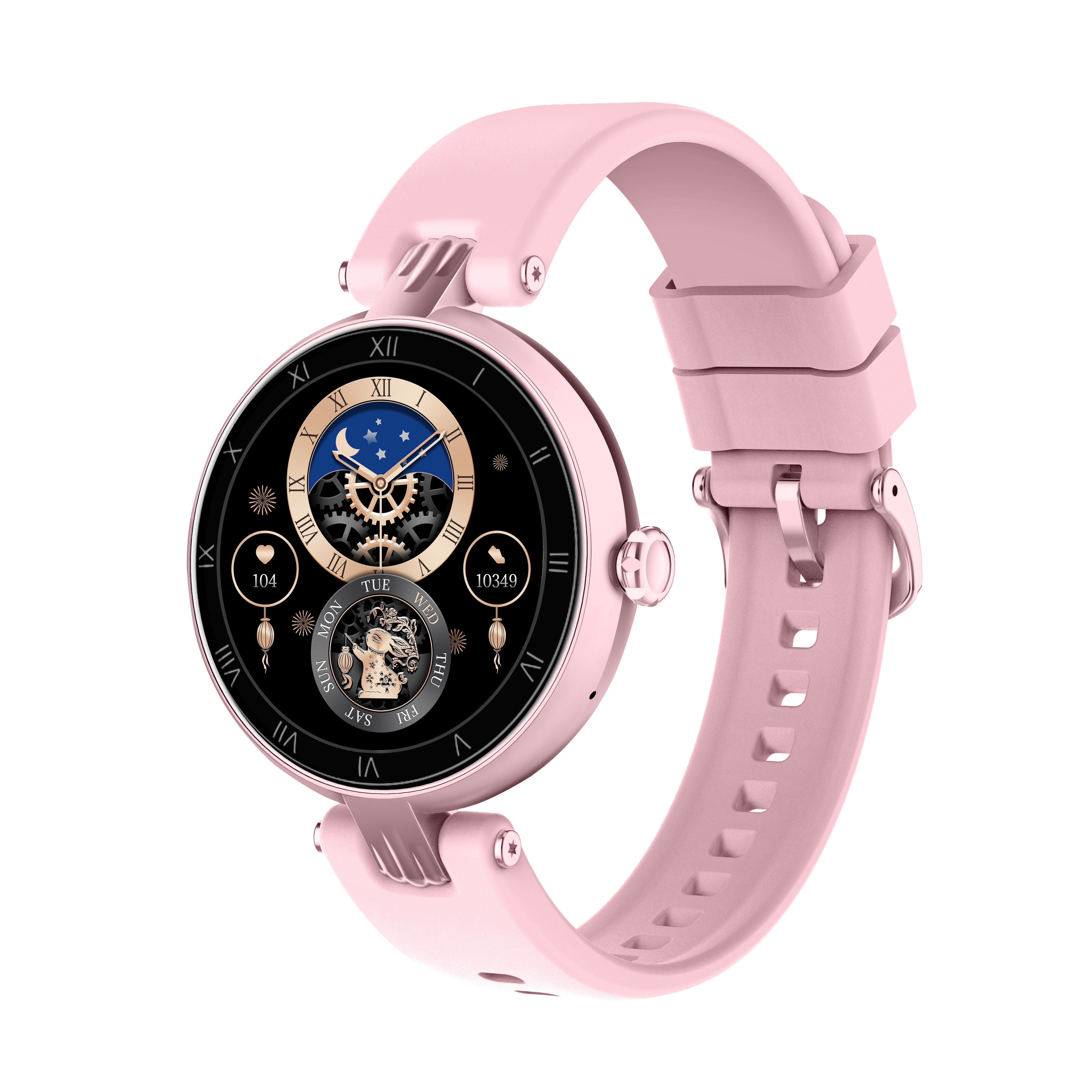 Ladies Women Girls Smart Watch BT Calling 1.09inch Full Touch Waterproof IP67 Heart Rate Monitor Fitness Tracker