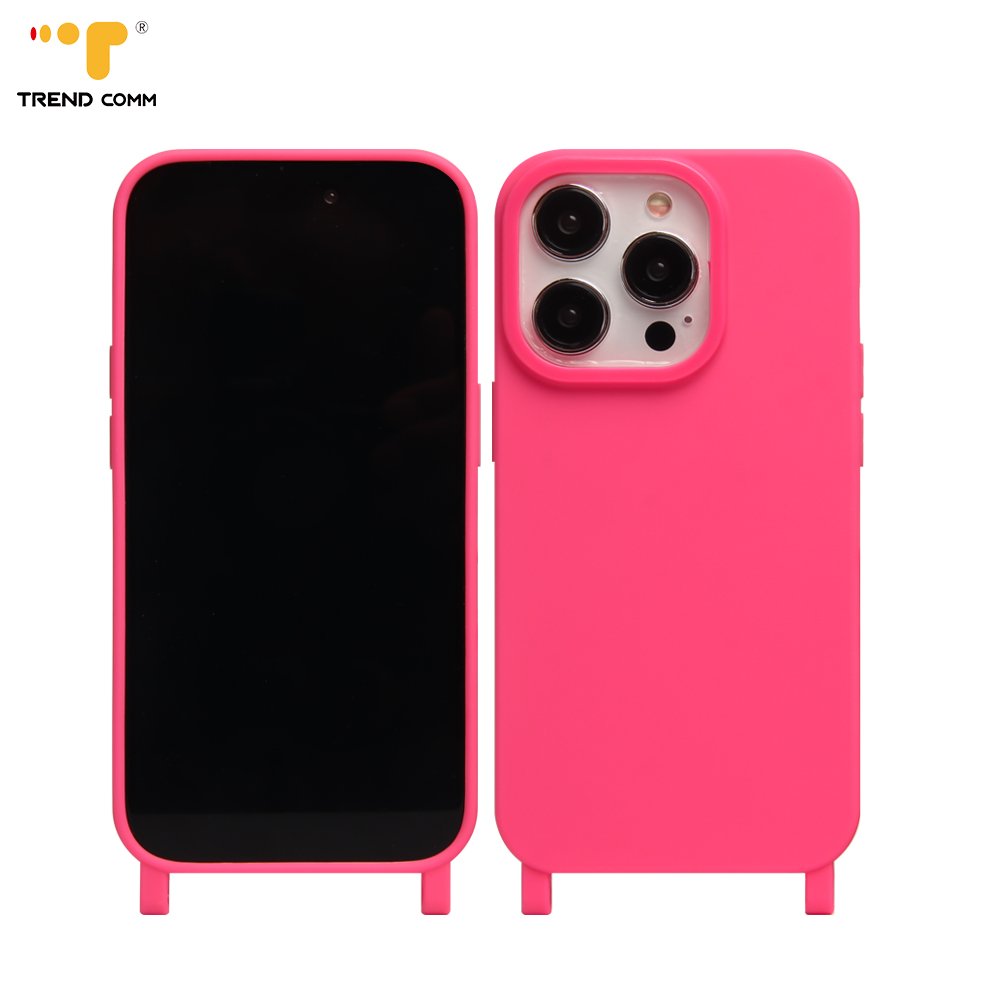 2024 Custom Solid Rubber TPU Phone Case for iPhone 16 Pro Max Detachable Strap with Cellphone Lanyard Charm Chain