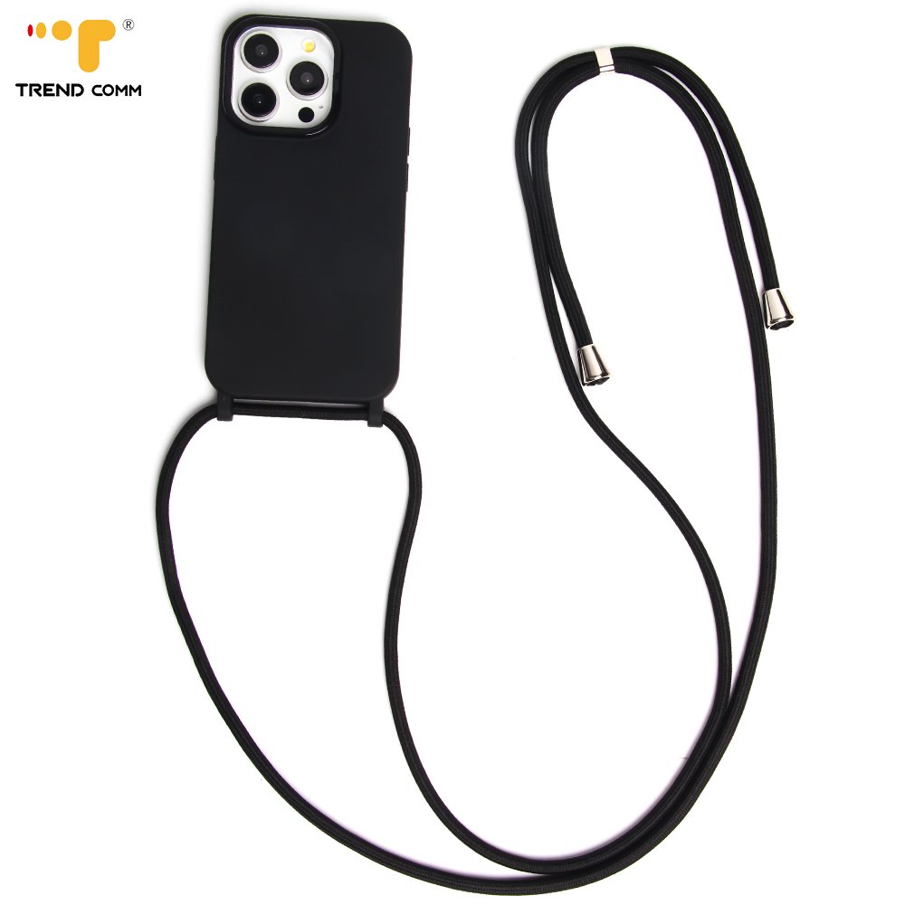 2024 Custom Solid Rubber TPU Phone Case for iPhone 16 Pro Max Detachable Strap with Cellphone Lanyard Charm Chain