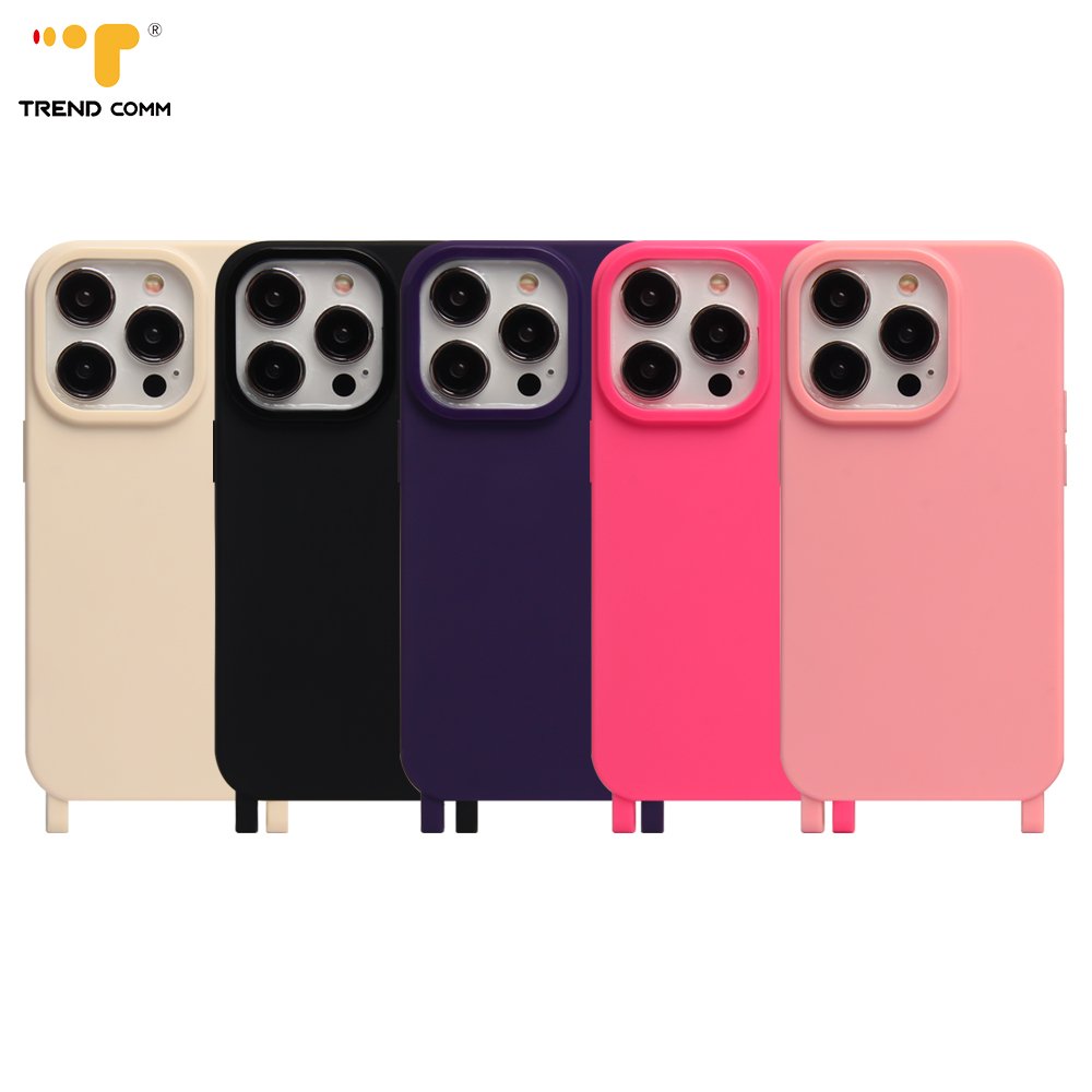 2024 Custom Solid Rubber TPU Phone Case for iPhone 16 Pro Max Detachable Strap with Cellphone Lanyard Charm Chain