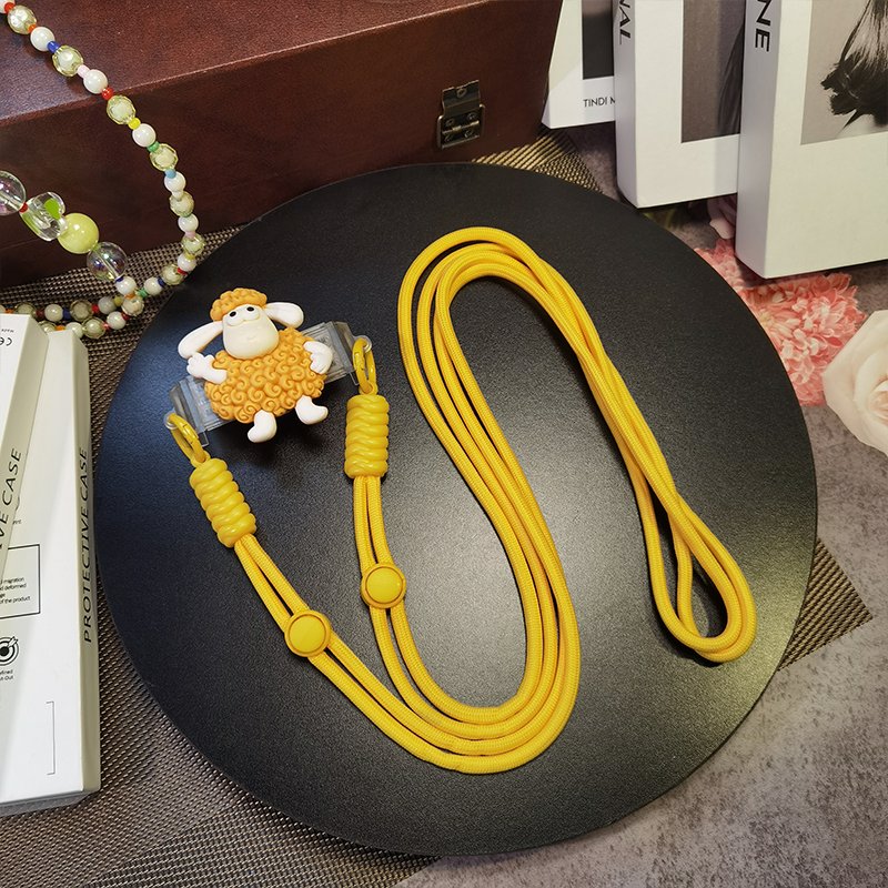 Cute little lamb back clip phone strap DIY back clip diagonal cross phone case strap pink lamb mobile phone accessories