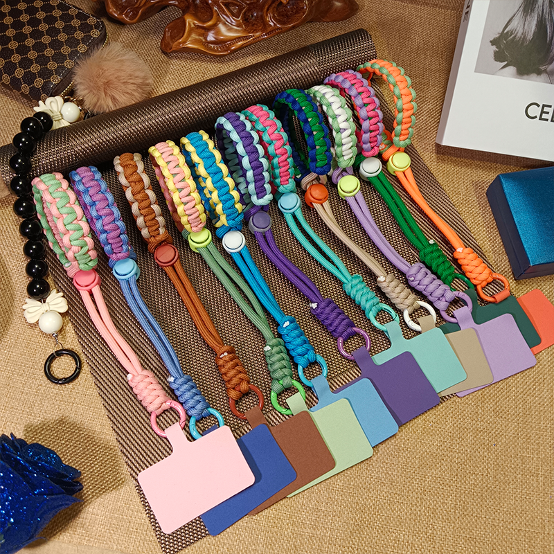 Mobile phone lanyard woven with short wrist strap, fashionable and versatile women's wrist strap, mobile phone accessories