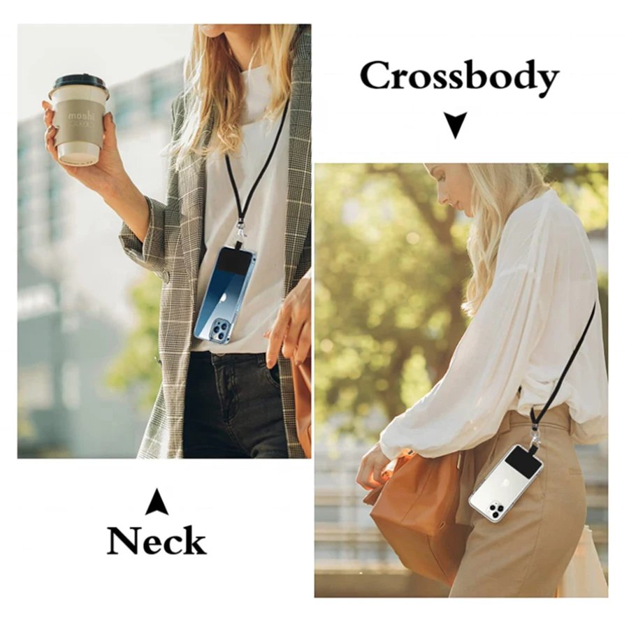 Solid color crossover shoulder strap for mobile phone, adjustable metal buckle for mobile phone, customizable phone strap