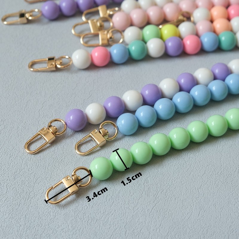 Candy Color Handmade Beaded Phone Straps Bag Portable Short Chain Versatile Mobile Phone Lanyard 31cm Custom 120cm