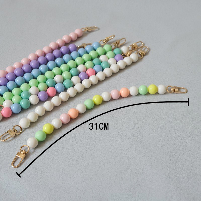 Candy Color Handmade Beaded Phone Straps Bag Portable Short Chain Versatile Mobile Phone Lanyard 31cm Custom 120cm