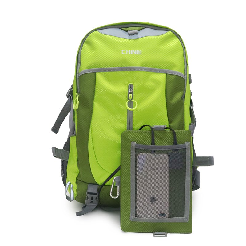 Customize Smart Detachable Solar backpack Water-resist Hiking Camping Travel Bag With USB Solar Charger For MobilePhone Backpack