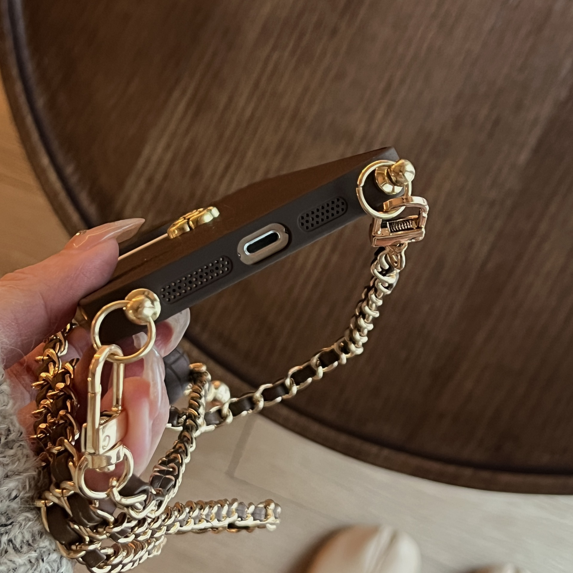 Adjustable High quality metal chain phone case cover straps Mobile Phone Bags Straps Cross-body Strap for iphone 15 15pro 14 13