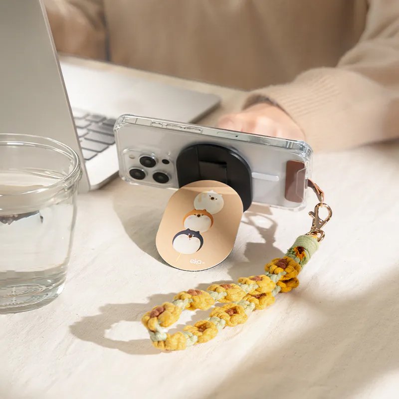 Mobile phone chain lanyard cotton rope braided literary fashion short hand-held small daisy braided flower mobile phone rope