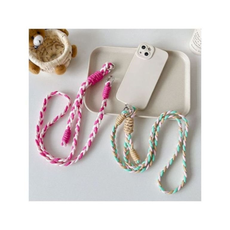 Hot Selling Lanyard Cross-body Shoulder Straps Keychain Key Ring Braided Rope with Replacement Patch for Mobile Phone