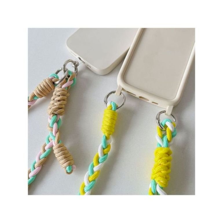 Hot Selling Lanyard Cross-body Shoulder Straps Keychain Key Ring Braided Rope with Replacement Patch for Mobile Phone