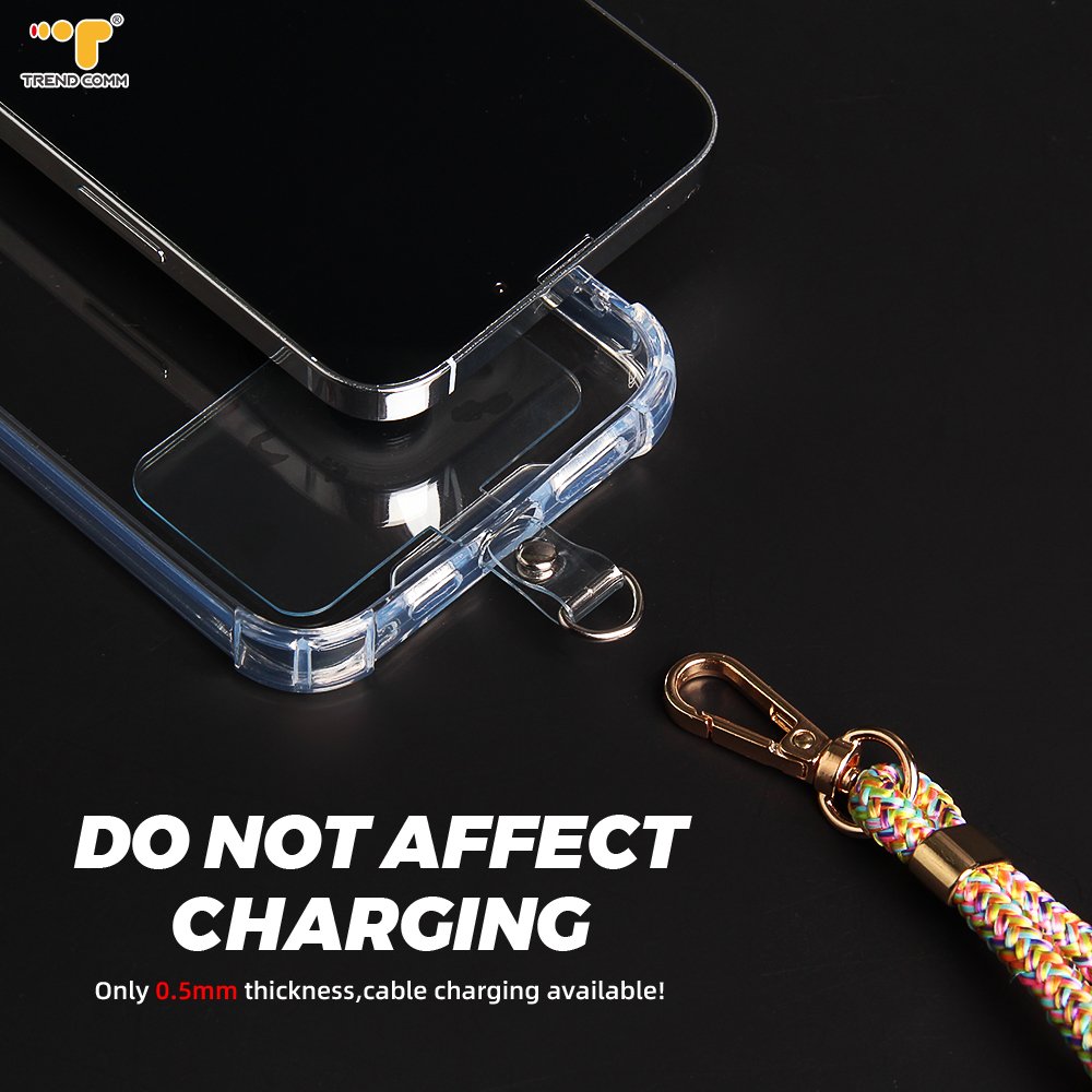 Fashionable Adjustable Universal Neck Cord All-Black Crossbody Phone Chain Lanyard Convenient Mobile Phone Straps