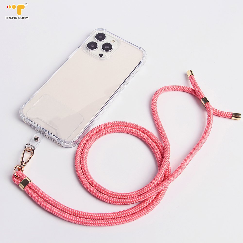 Fashionable Adjustable Universal Neck Cord All-Black Crossbody Phone Chain Lanyard Convenient Mobile Phone Straps