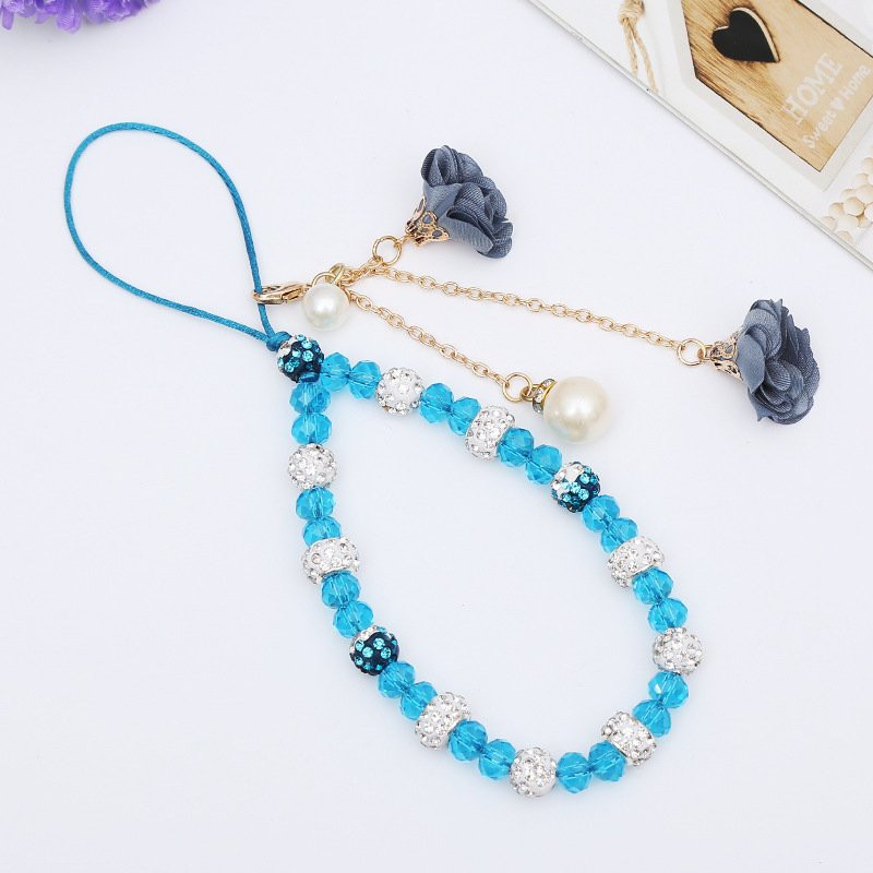 Creative Short Mobile Phone Strap with Gypsum Flower Bracelet Crystal Phone Case Pendant Flower Pendant