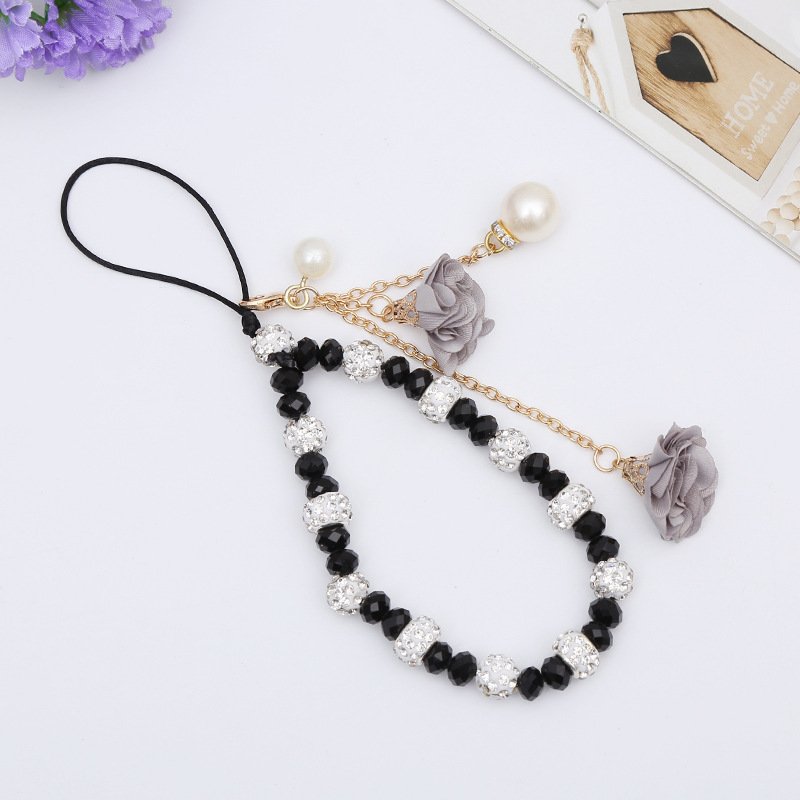 Creative Short Mobile Phone Strap with Gypsum Flower Bracelet Crystal Phone Case Pendant Flower Pendant