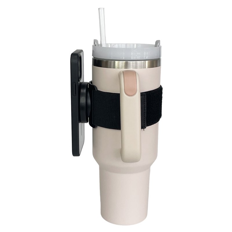 Magnetic Holder with Adjustable Strap for Tumbler Cup Gym Accessories Water Bottle Phone Holder Compatible with Mag Safe