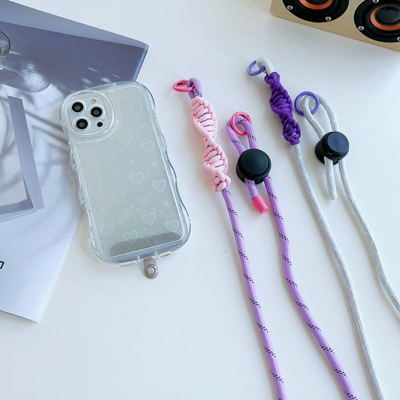 Wholesale Adjustable Polyester Phone Lanyard with Patch Crossbody Neck Strap Woven Mobile Keychain Holder Lanyard