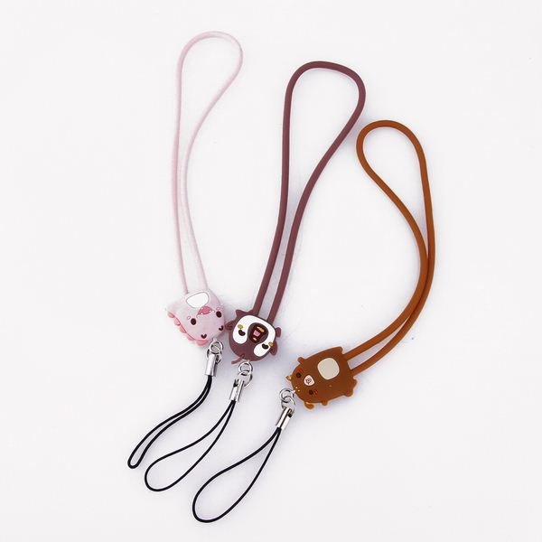 Cell Phone Lanyard Soft Silicone Rubber Cute Cartoon Custom Logo Style Phone Accessories straps