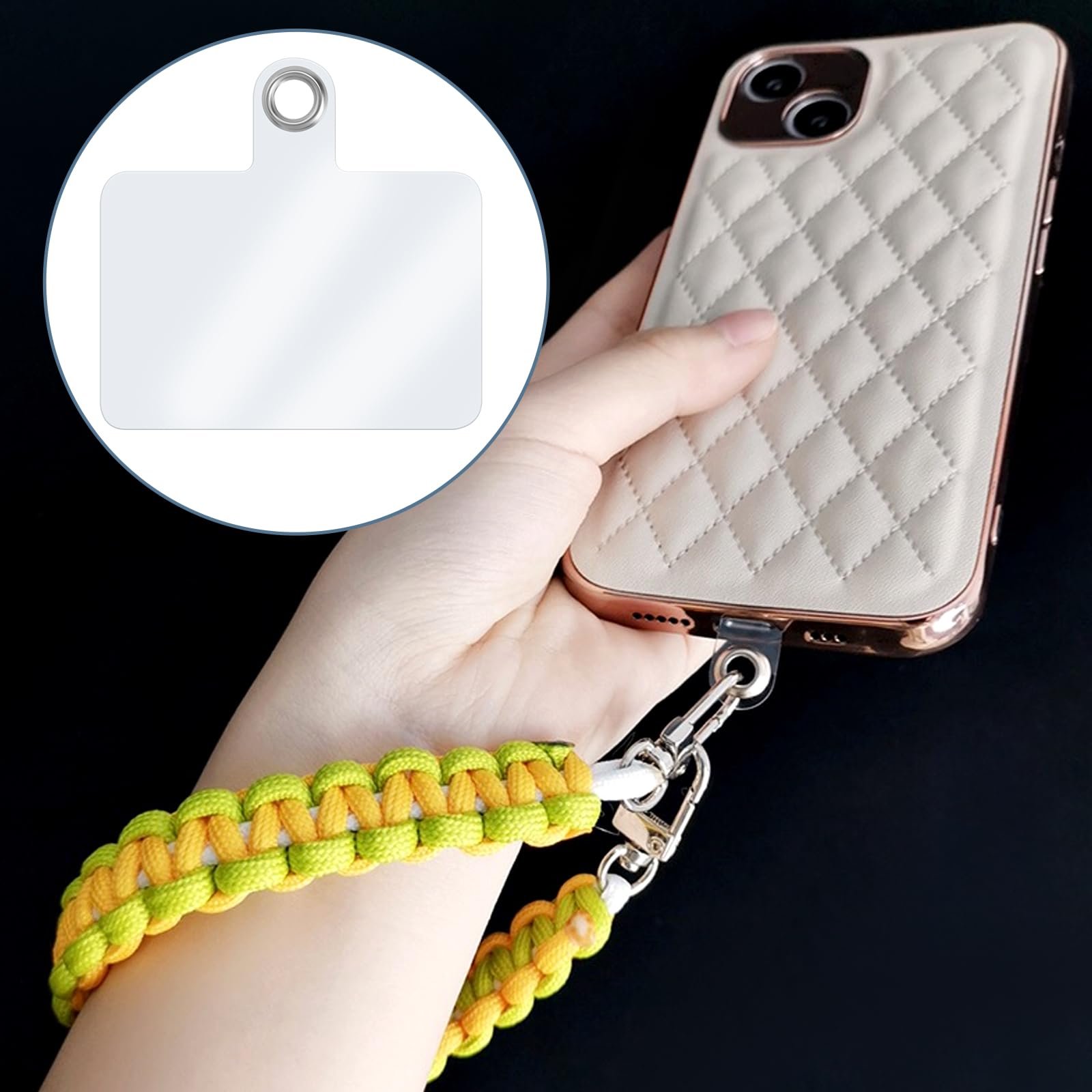 Universal Phone Lanyard Tab Without Adhesive PVC Phone Tether Tab for Cellphones Safety Drop Protection for Most Smartphones